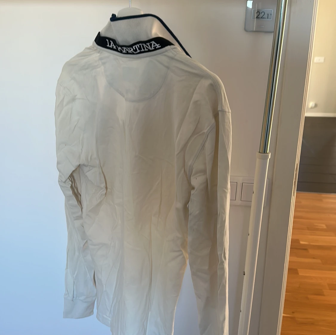 Vit långärmad pikétröja från La Martina - 1