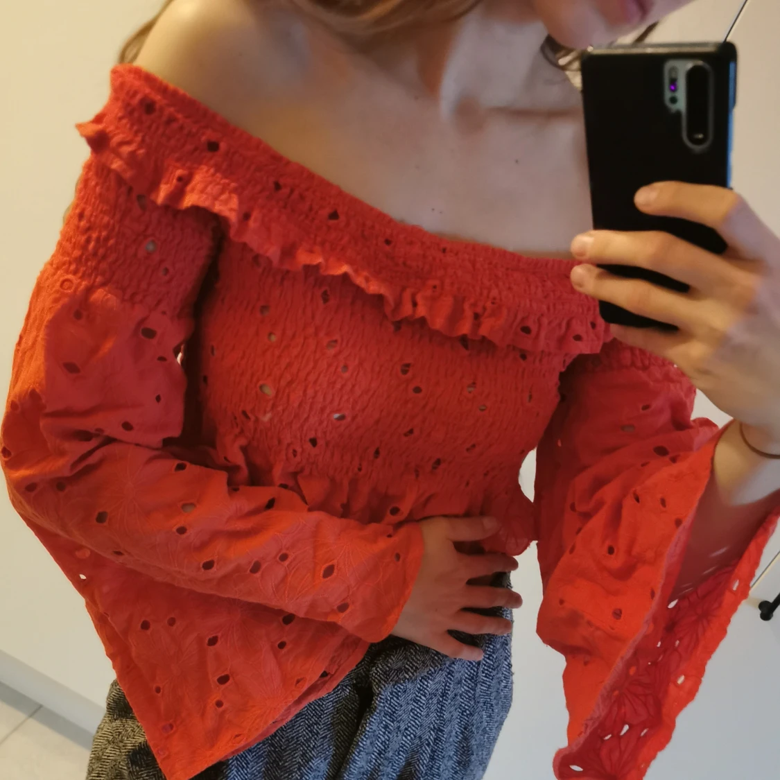 Orange offshoulder topp/blus  - 2