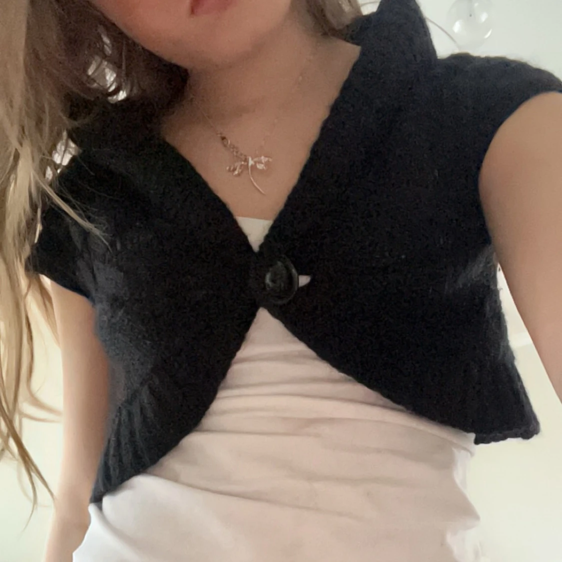 Svart stickad bolerotopp - 1