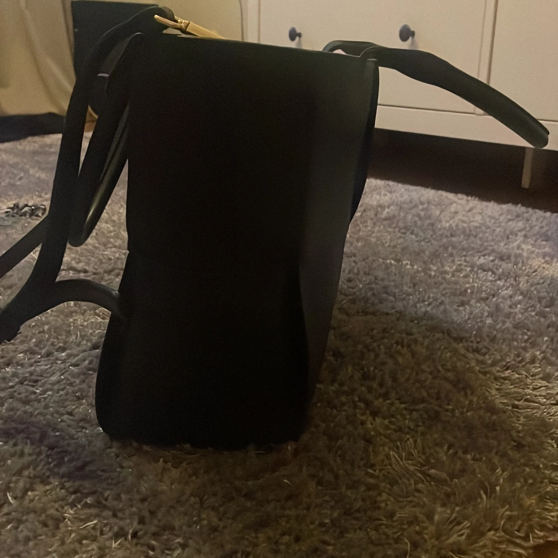 Svart skinväska medelstor - 92