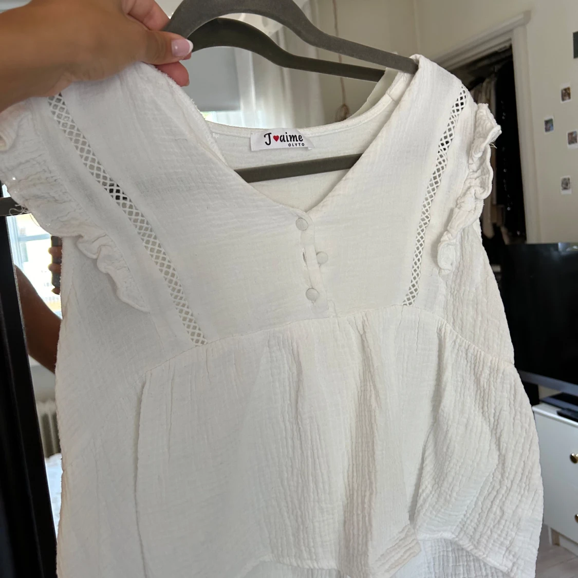 Jätte gullig vit tröja