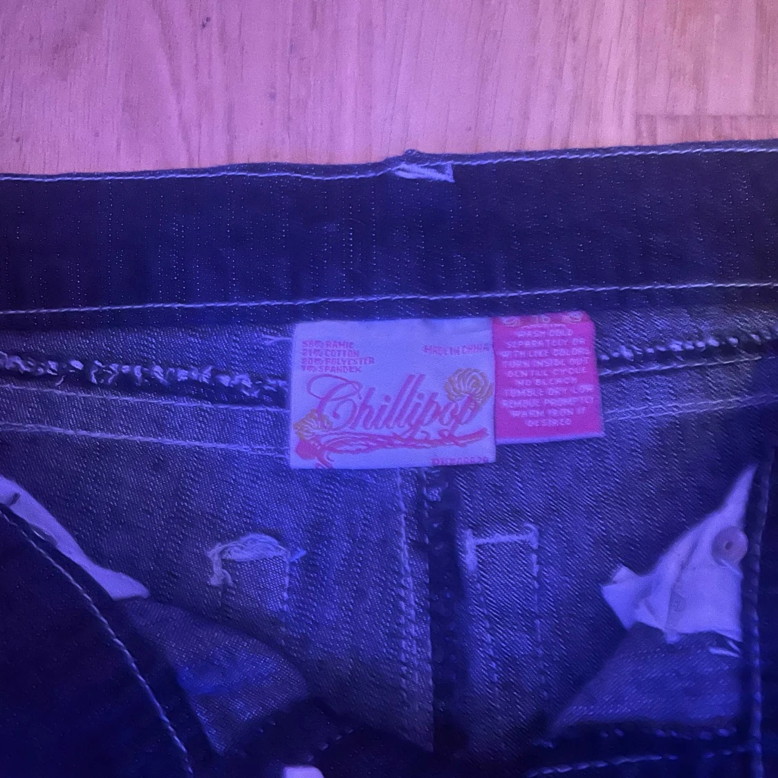 Demin jeans med tryck på - 92