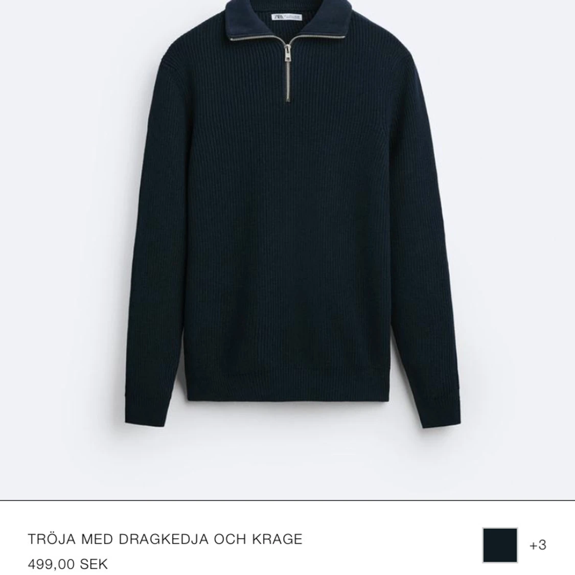 Mörkblå tröja med dragkedja från Zara