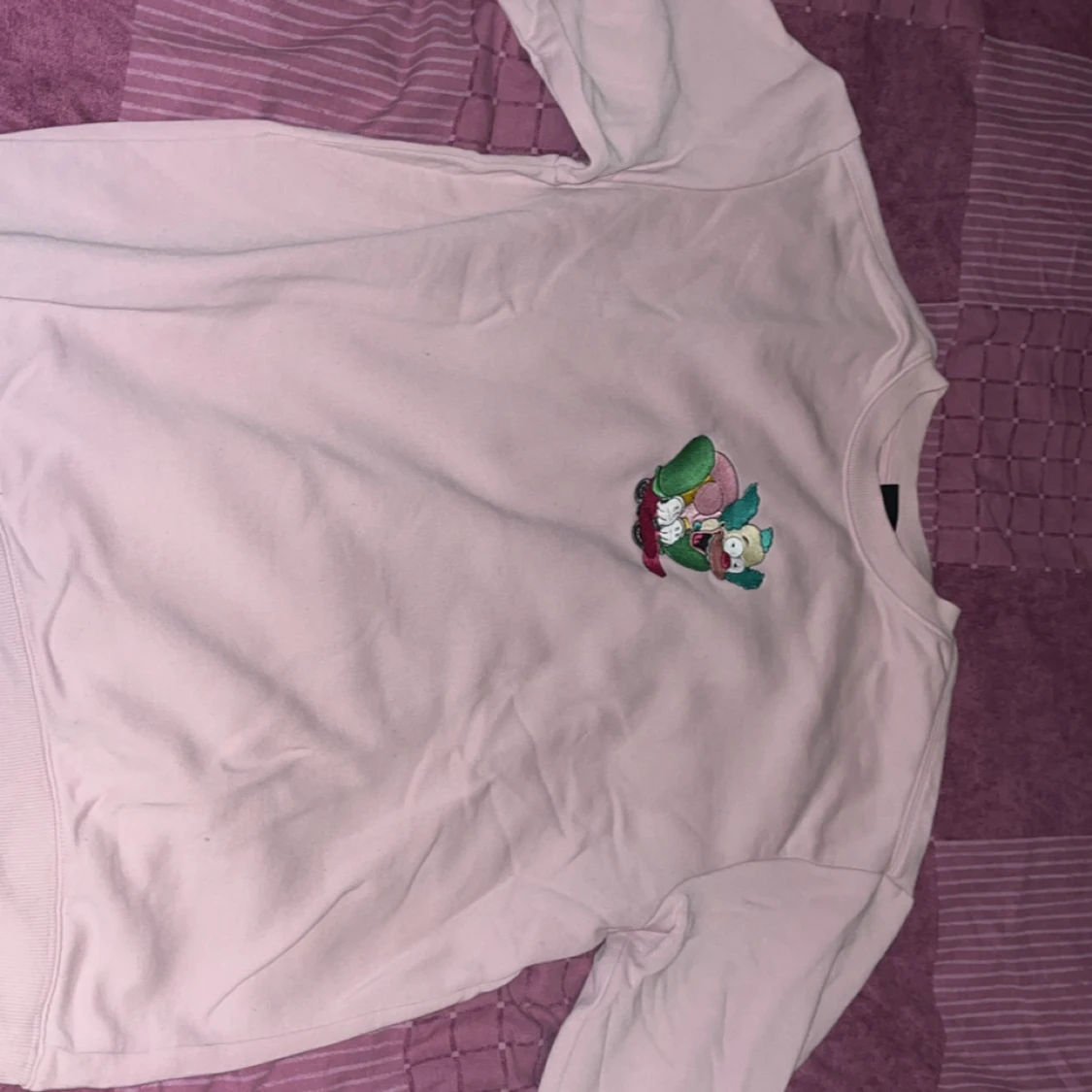 Rosa sweatshirt med tecknad figur - 92