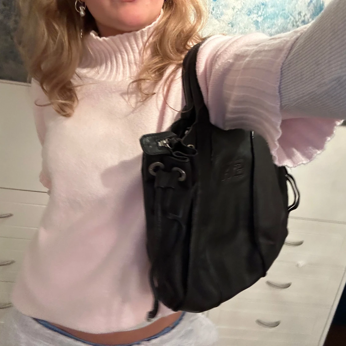 Vintage läder väska  - 1