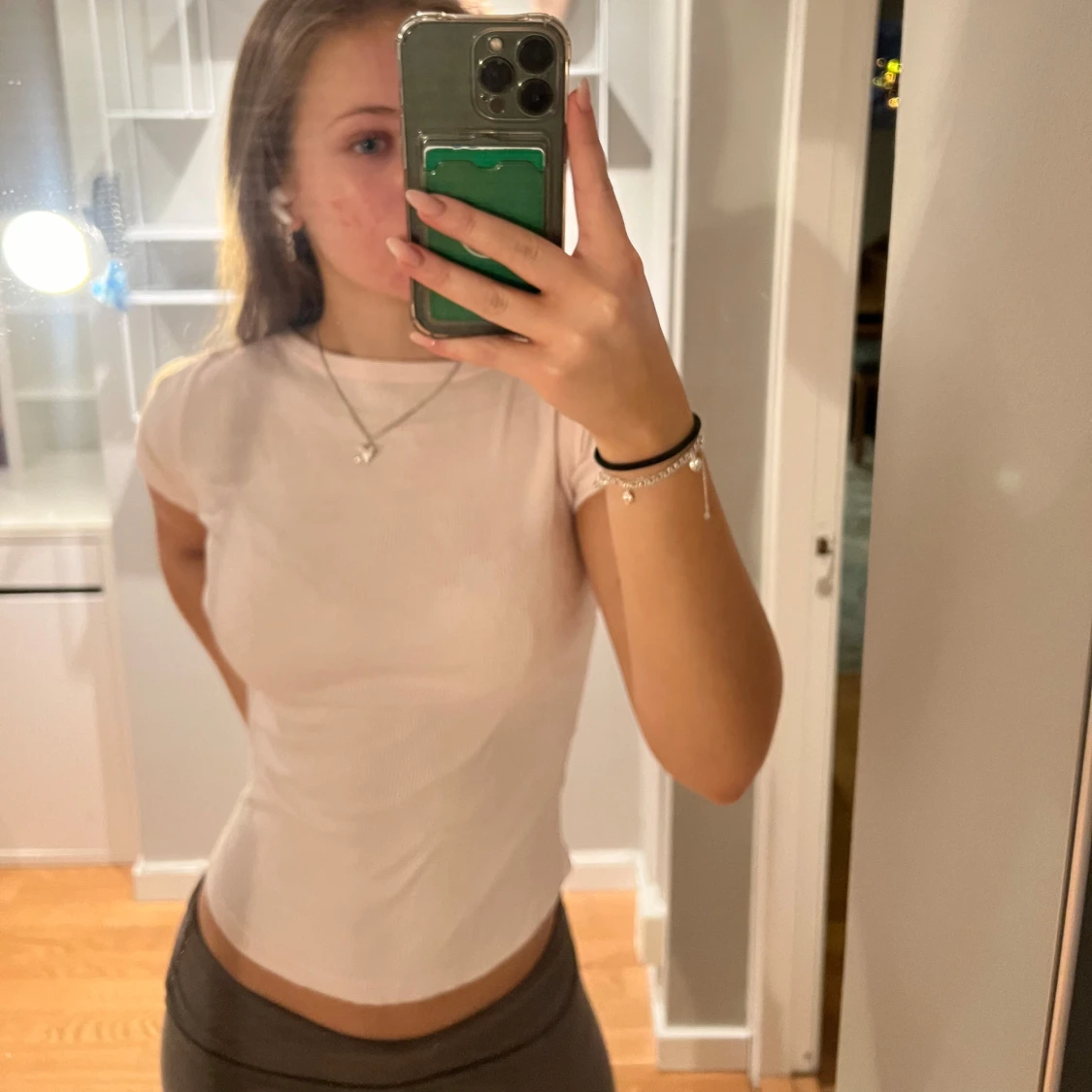 Ljusrosa ribbad t-shirt