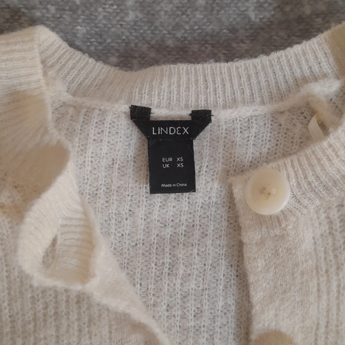 Vit stickad kofta Lindex - 1