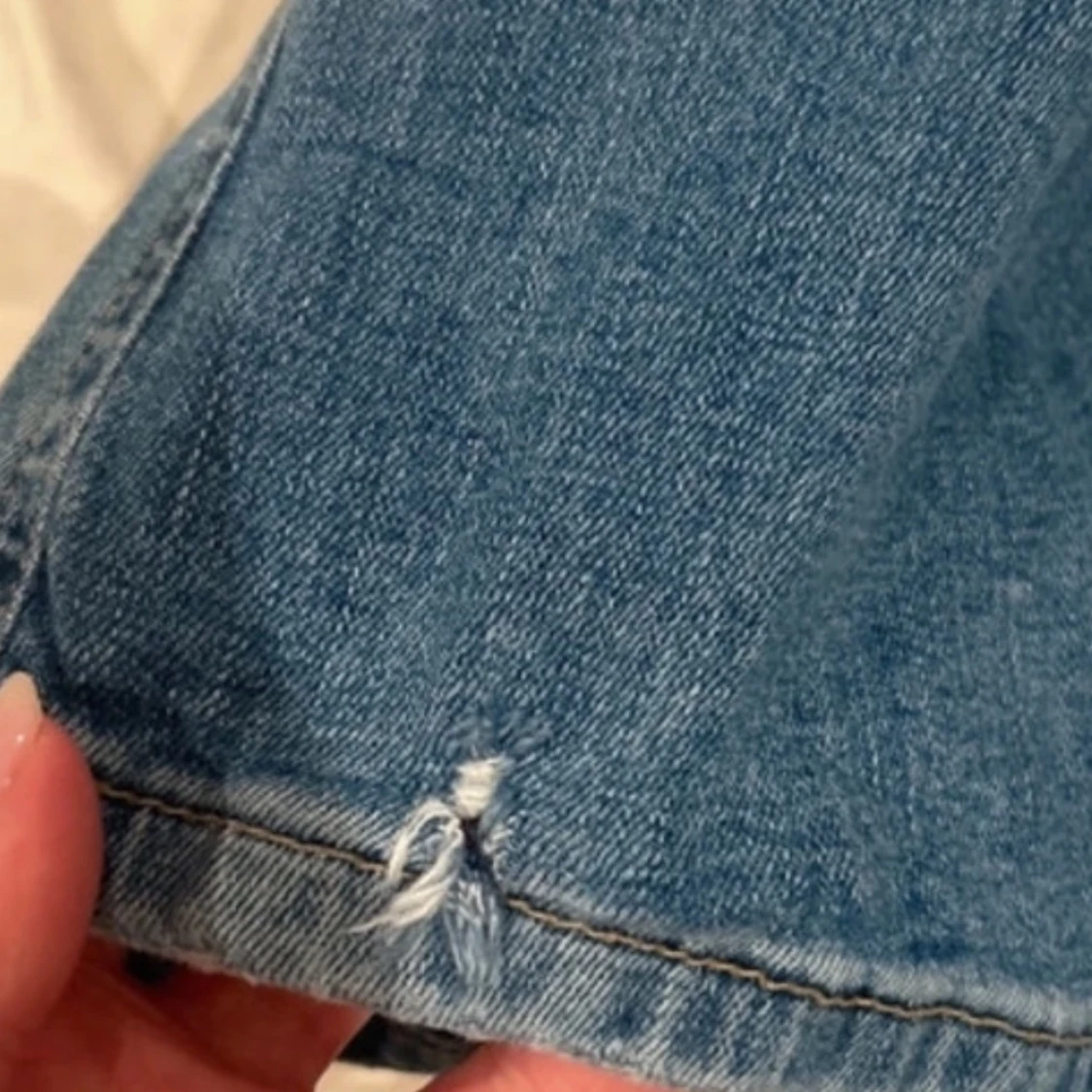 Blå lågmidjade jeansbyxor - 1