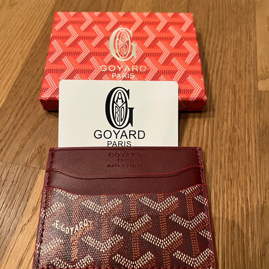 Vinröd Plånbok / korthållare slim - 1