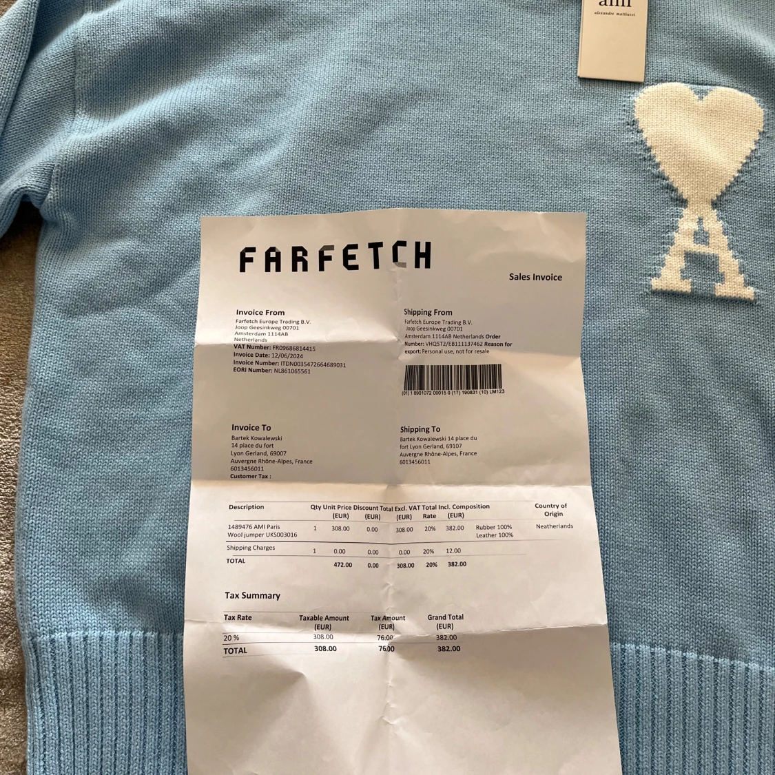 Ami Paris Stickad - 90