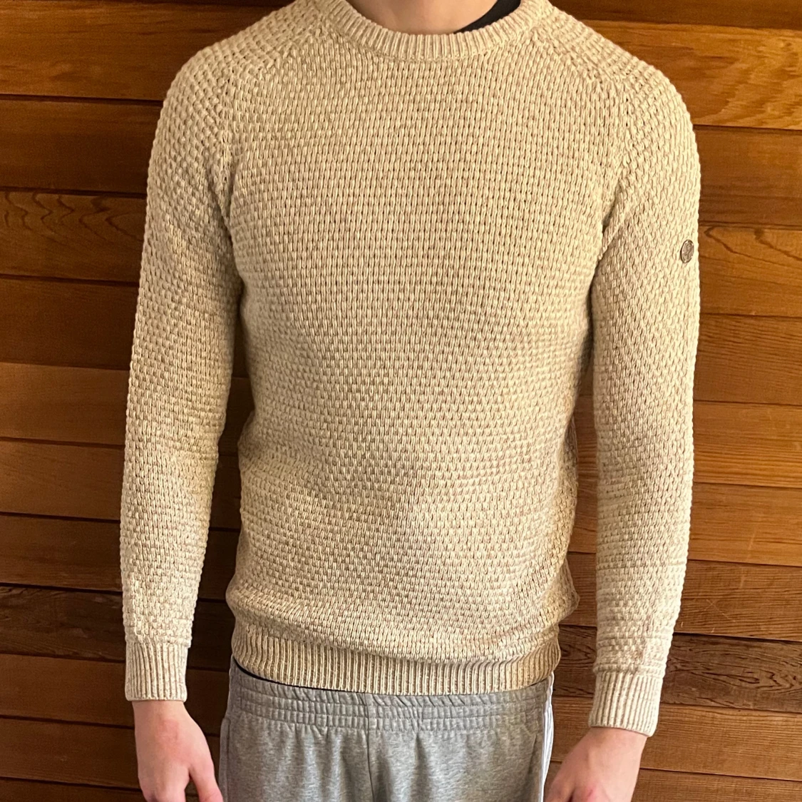 Beige stickad tröja från Pelle P - 91