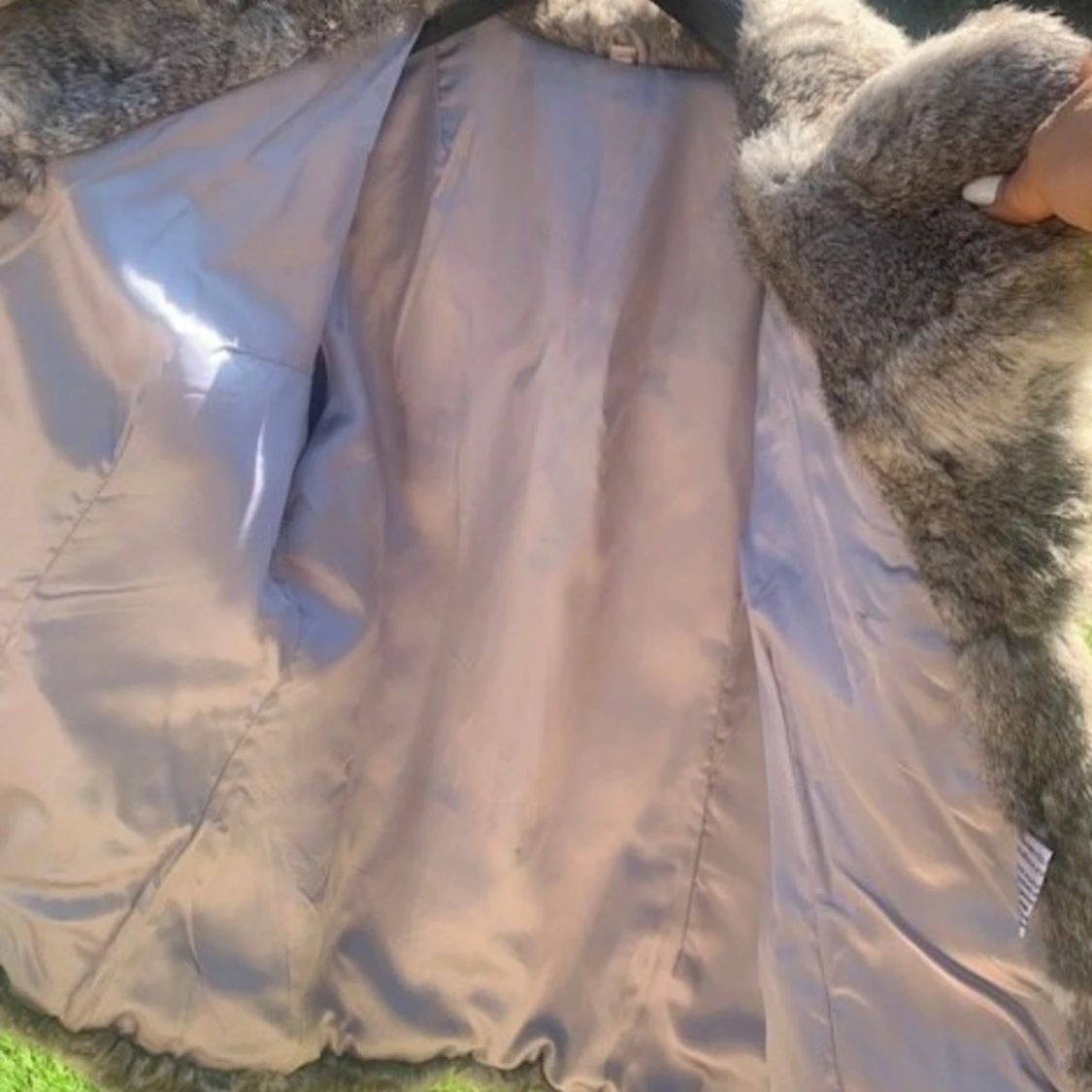 Vintage grå pälsjacka/kappa i äkta päls - 91