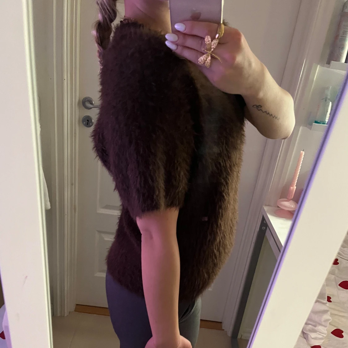 Brun fluffig tröja - 91