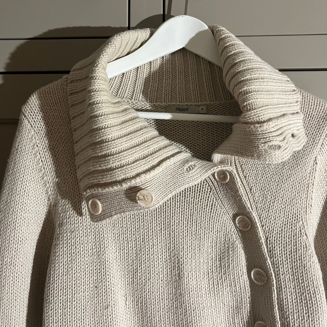 Filippa K Beige stickad kofta  - 90