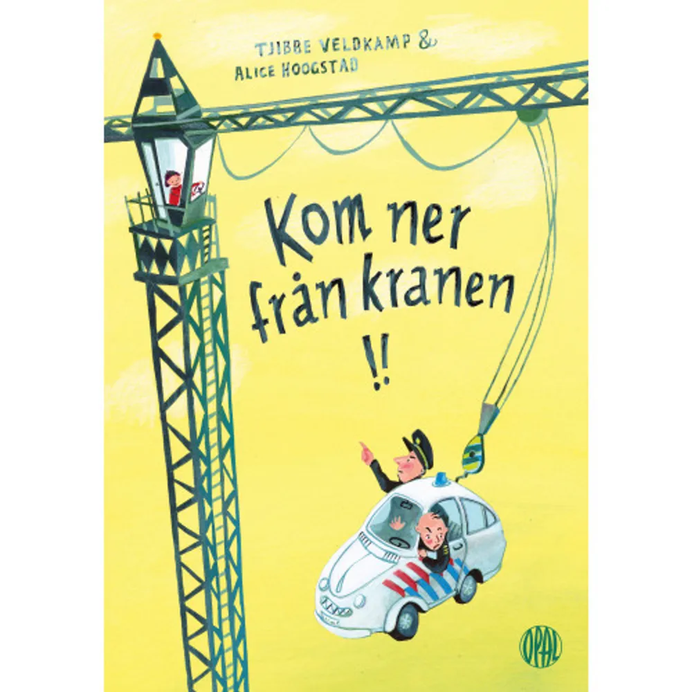 Sammy står ofta utanför den stora byggarbetsplatsen och ser de stora maskinerna i arbete. Ångvälten, cementtrucken och den jättehöga lyftkranen. Han vet att det är förbjudet att gå in på området. Men en dag när byggarbetarna är på lunch kommer två äldre killar kommer förbi och säger att han är en fegis om han inte vågar trotsa förbudet att smita in på bygget. Då tar sig Sammy in, för han vågar visst! Han börjar med att klättra upp i den tunga ångvälten och lyckas starta motorn. Ett fullkomligt kaos utbryter! Storkillarna blir förskräckta och ringer polisen. Men kanske har Sammy betydligt bättre koll på saker och ting än vad alla tror, fastän att han är liten? Vad är det egentligen som pågår i staden just den där dagen? Vem är brottsling och vem är hjälte?En lekfull berättelse där den ena händelsen leder vidare till nästa i ett hejdlöst tempo. Många ledtrådar finns att upptäcka i de detaljrika illustrationerna. Kom ner från kranen! är ett humoristiskt och sinnrikt konstruerat bilderboksbygge!    Format Inbunden   Omfång 26 sidor   Språk Svenska   Förlag Opal   Utgivningsdatum 2018-03-19   Medverkande Alice Hoogstad   Medverkande Alice Hoogstad   Medverkande Anna Rosenqvist   ISBN 9789172999381  . Böcker.