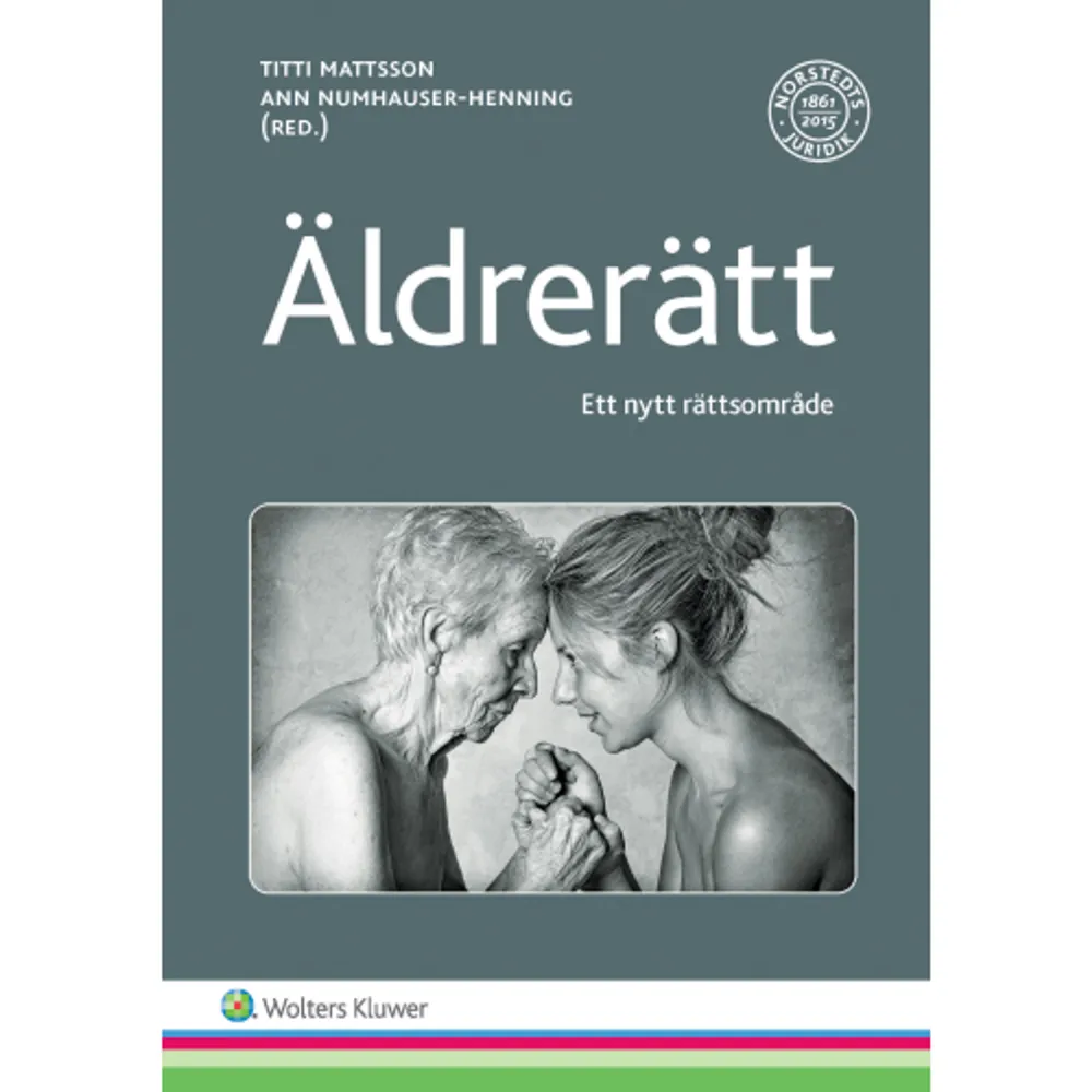 Denna bok är en introduktion till ett nytt och angeläget rättsområde: äldrerätt. Sverige och vår omvärld möts i dag av ett snabbt befolkningsåldrande. Detta kräver att vi identifierar områden inom juridiken som berörs av äldres rätt och därför behöver ingå i ett nytt äldrerättsligt rättsområde i ett svenskt perspektiv. Boken tar upp centrala frågeställningar som juristen och juridiken ställs inför med avseende på äldres rättsliga ställning i dagens och framtidens samhälle. Det handlar om samhällets och rättens roll att tillgodose den åldrande människans behov av grundläggande skydd och stöd, men också om att förstå de särskilda problem och utmaningar en åldrande befolkning innebär på viktiga samhällsområden.Äldrerätt riktar sig till studenter och andra akademiker inom exempelvis rättsvetenskap, socialt arbete och geriatrik, men också politiker, lagstiftare, advokater, domare och många andra yrkesgrupper. En förhoppning är att boken ska inspirera till kursutveckling av olika slag inom den svenska högskolesektorn.Bakgrunden till boken är arbetet i den äldrerättsmiljö The Norma Elder Law Research Environment som sedan 2012 syftar till att etablera äldrerätten som ett rättsvetenskapligt ämne i Sverige och övriga Europa.    Format Häftad   Omfång 174 sidor   Språk Svenska   Förlag Wolters Kluwer   Utgivningsdatum 2017-09-25   Medverkande Ann Numhauser-Henning   ISBN 9789139115403  . Böcker.