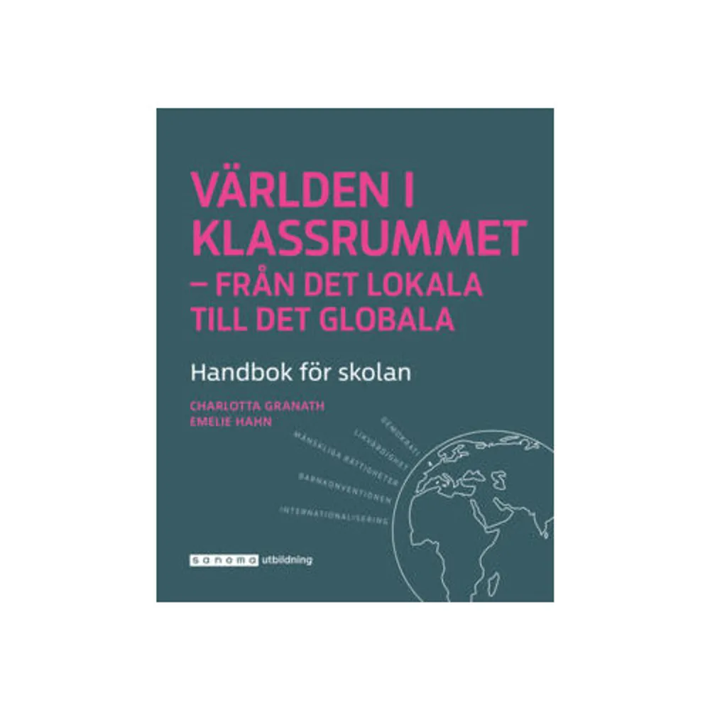 VÄRLDEN I KLASSRUMMET är en praktisk och inspirerande metodhandbok med undervisningsexempel och projekt för alla stadier, från förskoleklass till gymnasium. Boken utgår från skolans demokrati- och värdegrundsuppdrag och berör områden som mänskliga rättigheter, normer och värden, källkritik och de globala målen. Författarna och lärarna Charlotta Granath och Emelie Hahn har i flera års tid arbetat för att öka elevernas omvärldsförståelse genom att ta ut klassrummet i världen och ta in världen i klassrummet med lokala, nationella och globala perspektiv och arbeten. I denna handbok delar de med sig av framgångsrika arbetssätt och metoder, ett smörgåsbord av beprövade exempel som bottnar i styrdokument och aktuell forskning med beskrivningar steg för steg. Den röda tråden är att eleverna har autentiska mottagare. Boken ger exempel på fysiska och digitala resor världen över, kommunsamarbeten och arbeten för ett aktivt medborgarskap. Boken riktar sig främst till yrkesverksamma lärare och är en metodhandbok för undervisningen men den fungerar även som underlag för kollegiala diskussioner och inspiration till ämnesövergripande arbeten och projekt.    Format Häftad   Omfång 368 sidor   Språk Svenska   Förlag Sanoma Utbildning   Utgivningsdatum 2021-02-10   Medverkande Charlotta Granath   ISBN 9789152360217  . Böcker.