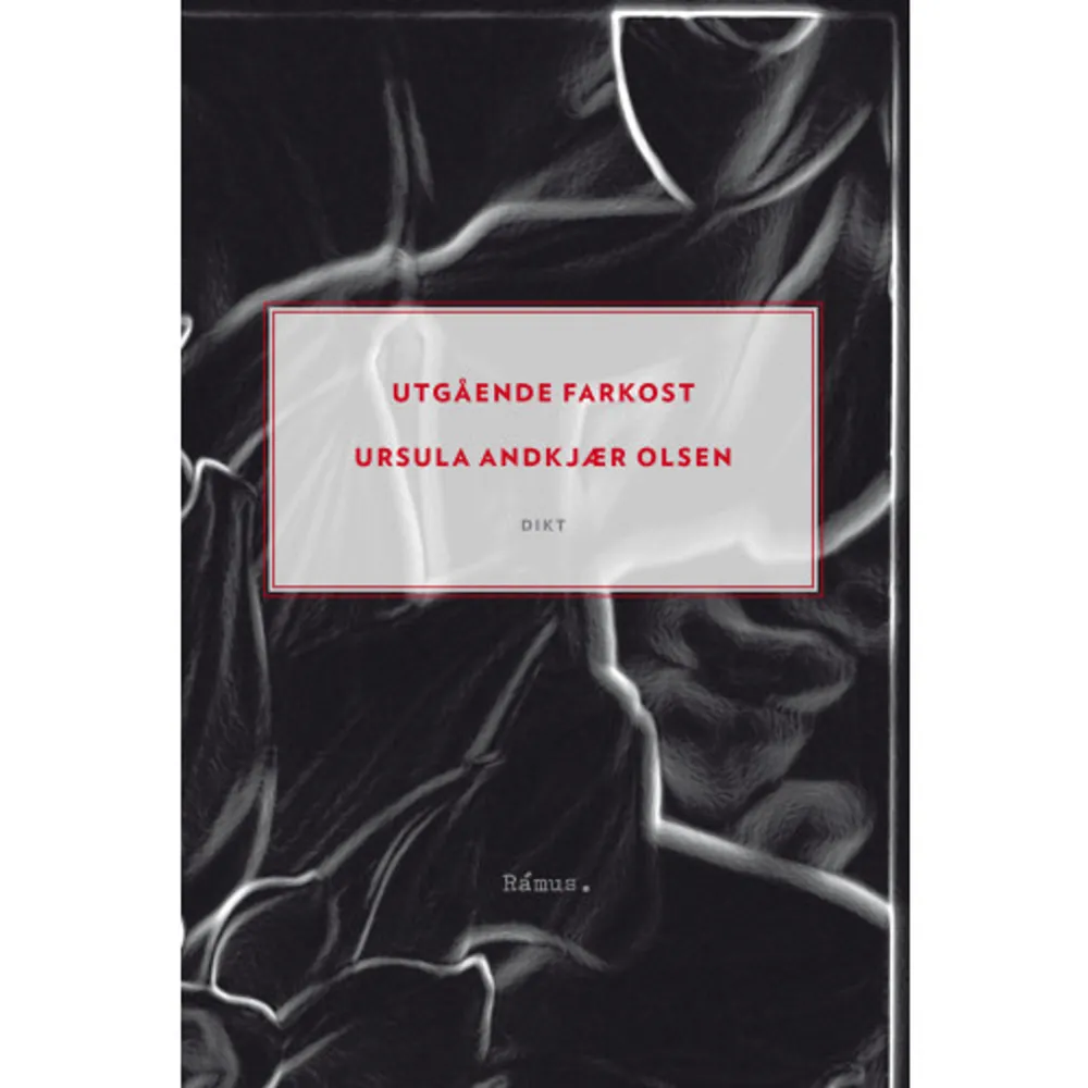 Ursula Andkjær Olsen samlar i Utgående farkost all kroppens sårbarhet för att göra den osårbar. Kompromisslöst, ursinnigt och oförmedlat skriver hon fram skapelsen av en ny, hård människa och frammanar ett hat mot det mjuka och medmänskliga. Med Andkjær Olsens signifikativa musikalitet och ett språk som gnistrar och fräser, framstår självhatet som en nödvändig del av ett meningsfullt liv där vi ska hata oss själva såsom vi hatar vår nästa.   I Jonas Rasmussen översättning är prisbelönta och Nordiska rådet-nominerade Ursula Andkjær Olsen (f. 1970) äntligen tillbaka på svenska med en rasande diktsamling, lika delar programförklaring som uppgörelse, som befäster hennes position som en av Danmarks viktigaste och främsta samtidspoeter.    Format Danskt band   Omfång 207 sidor   Språk Svenska   Förlag Rámus Förlag   Utgivningsdatum 2017-12-14   Medverkande Jonas Rasmussen   Medverkande Thomas Andersson   Medverkande Sophia Kalkau   Medverkande Ursula Andkjär Olsen   ISBN 9789186703721  . Böcker.