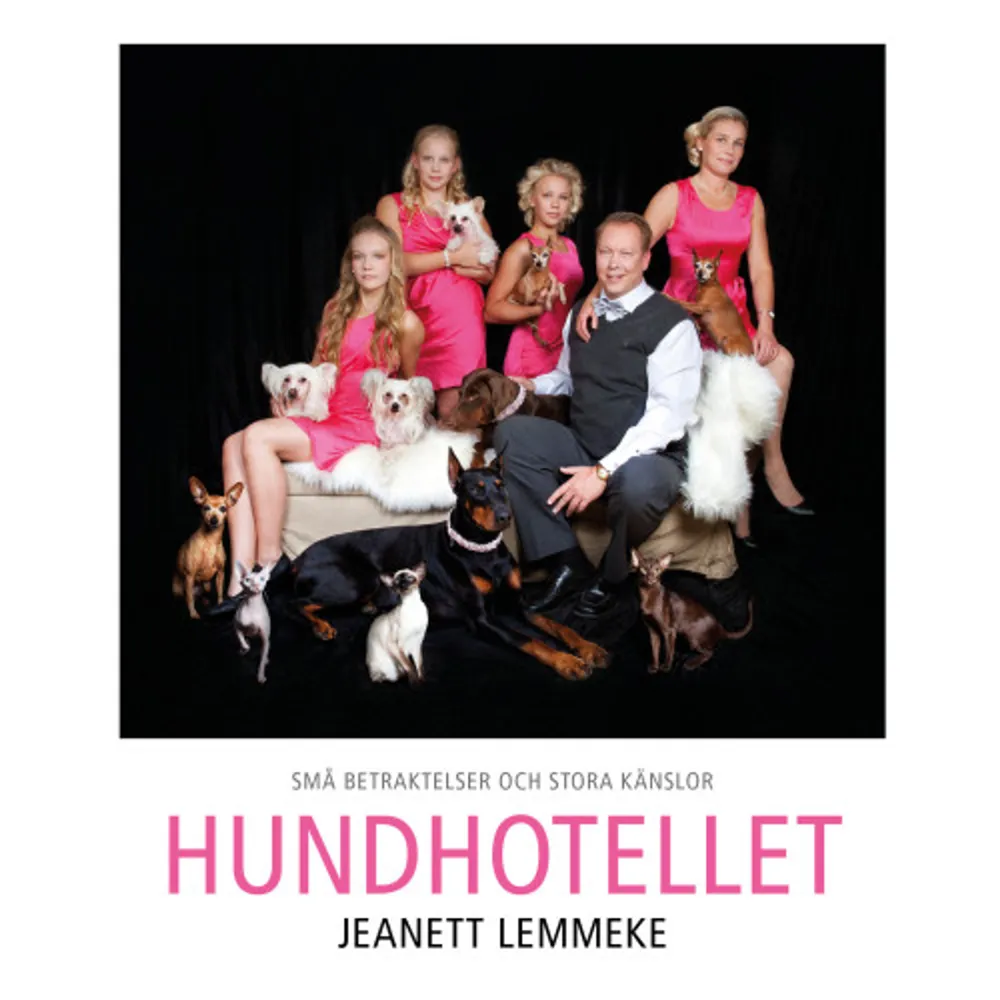 HUNDHOTELLET – små betraktelser och stora känslor Hundhotellet handlar om kärleken mellan djur och människor. Om hemligheter, önskningar, glädje och sorg, lycka och allvar, förluster och förälskelser, och inte minst humor. För djur är stora personligheter, och de har mycket att säga att oss – bara vi lyssnar.I 51 betraktelser berättar Jeanett Lemmeke om möten med fyr- och tvåbenta och sina funderingar kring dem.Rikt illustrerad med fantastiska färgfotografier av Linn, Felicia och Sofia Lemmeke. Läs om ...  Den omättliga och kloka hunden Saga Det moderlösa fölet Blixten  Resan till nudistcampingen Gummikatten och Anti-Matten Påfågeln Pål Mannen som inte gillade hundar Världens äckligaste hund  … och många andra. JEANETT LEMMEKE är verksam som författare, föreläsare, bloggare, uppfödare, domare och ägare av Vita Husets hund- och kattpensionat.    Format Inbunden   Omfång 348 sidor   Språk Svenska   Förlag Lemmeke Litteratur   Utgivningsdatum 2022-12-19   Medverkande Linn Lemmeke   Medverkande Felicia Lemmeke   Medverkande Sofia Lemmeke   Medverkande Anders Frånberg   Medverkande Eliza Kajanus   ISBN 9789152715093  . Böcker.