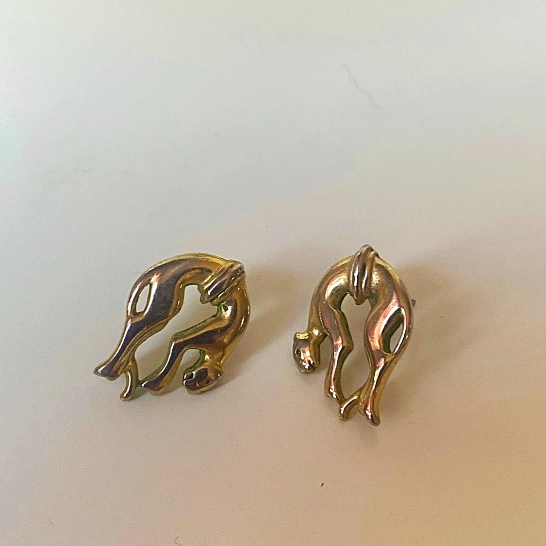 Guldhalsband och örhängen med kattmotiv - 92