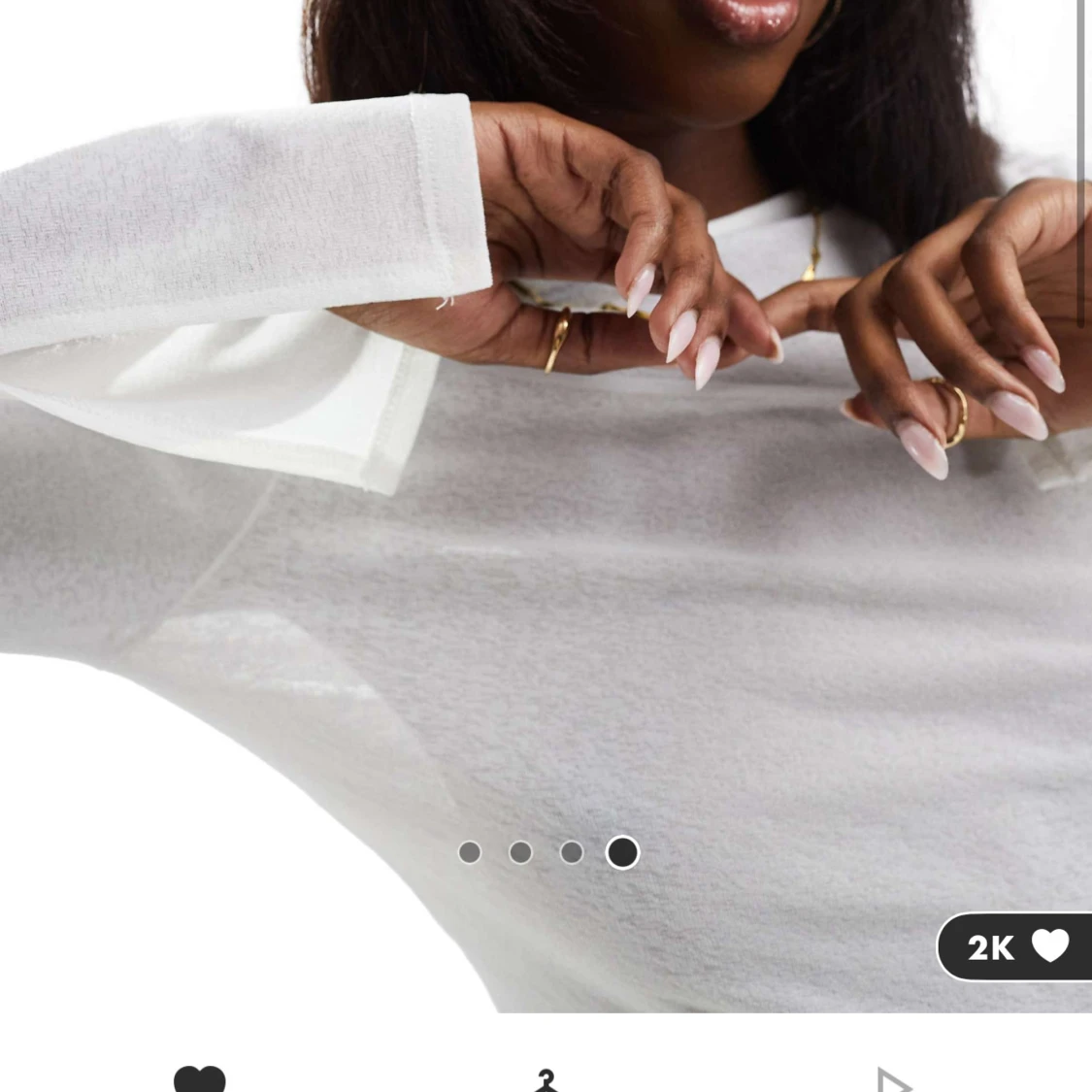 Vit långärmad topp! - 91