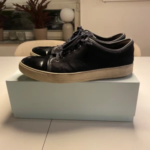 Lanvins - Feta lanvins i navy. Säljer då de inte längre används. Storleken är 14 vilket passar 46-48 i storlek. Inte jättebra skick men inga defekter på skorna, endast synlig användning under sulan. Hör av er vid frågor eller funderingar!