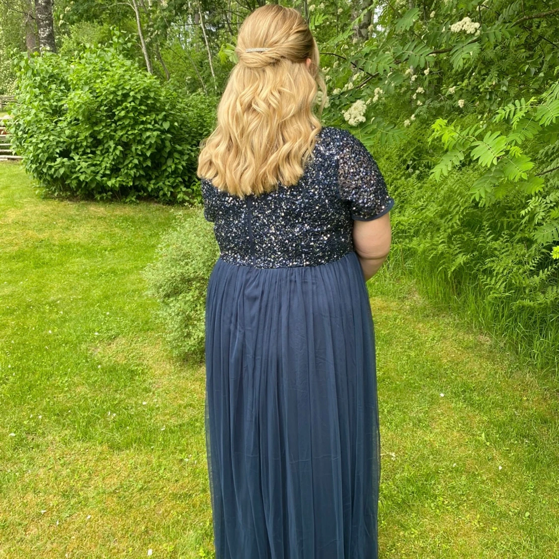 Marinblå balklänning - 90