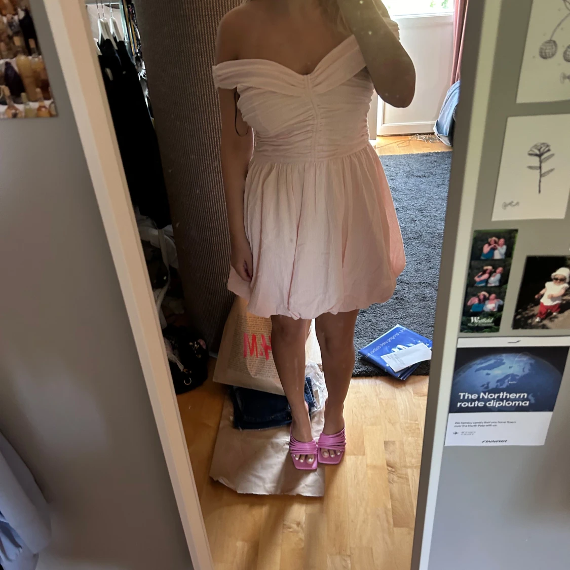 Rosa hm klänning  - 90