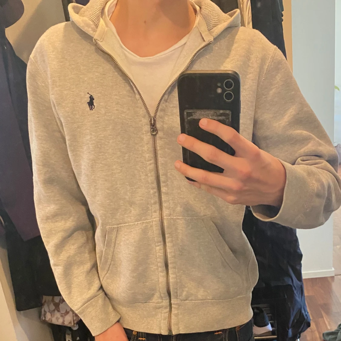 Grå Polo Ralph Lauren Hoodie strl M