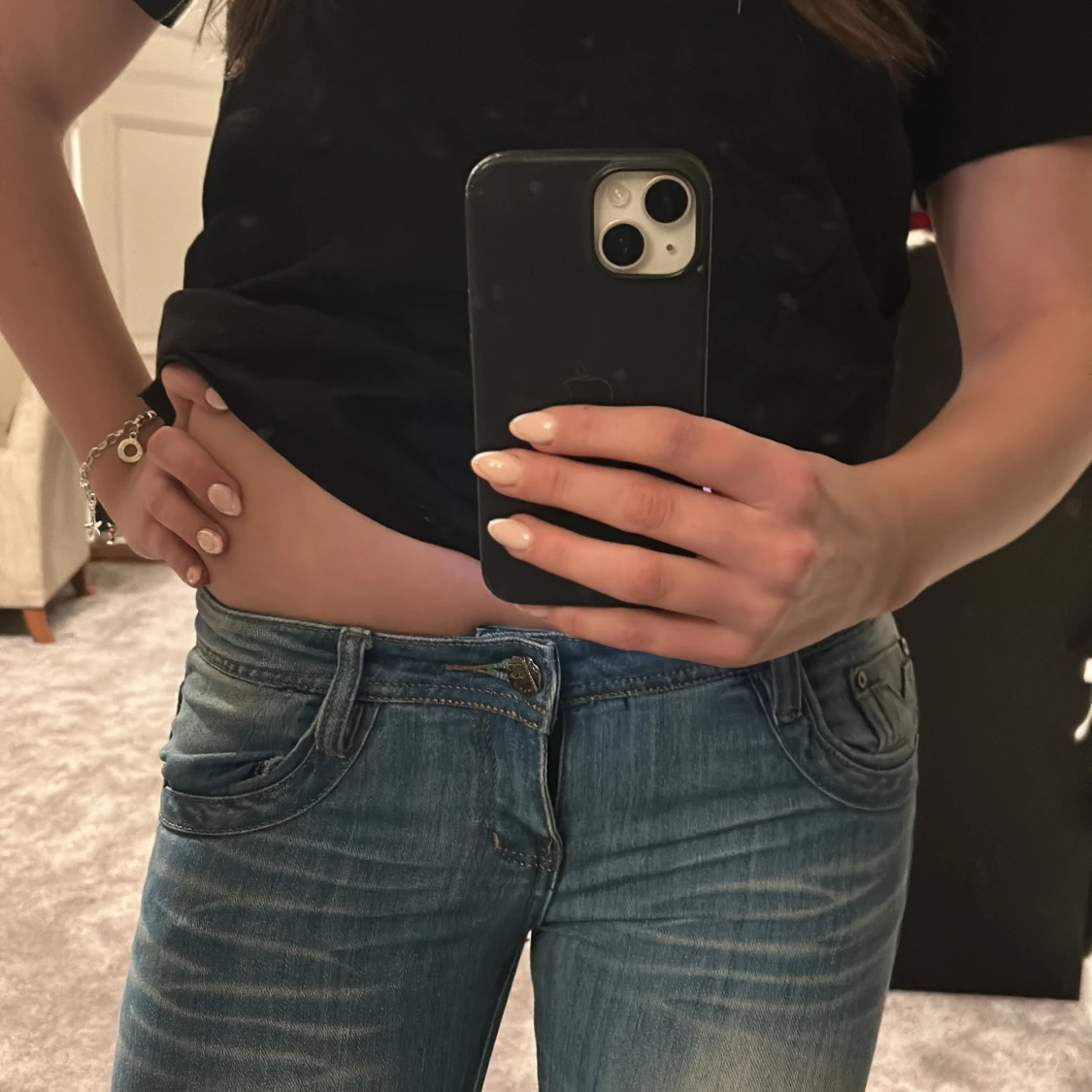 Blå bootcut jeans - 91