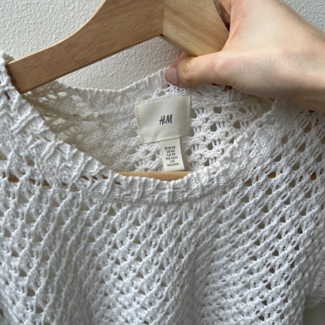 Vit stickad topp H&M - 2