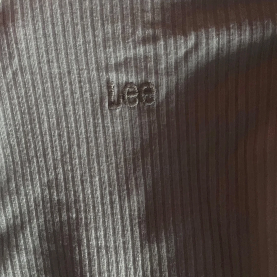 Vit ribbad långärmad topp från Lee - 2