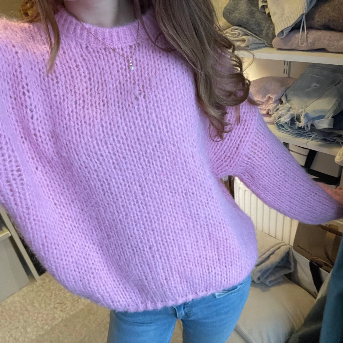 Rosa stickad tröja från vero Moda