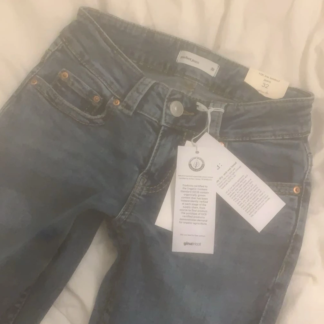 Blå jeans med låg midja - 91