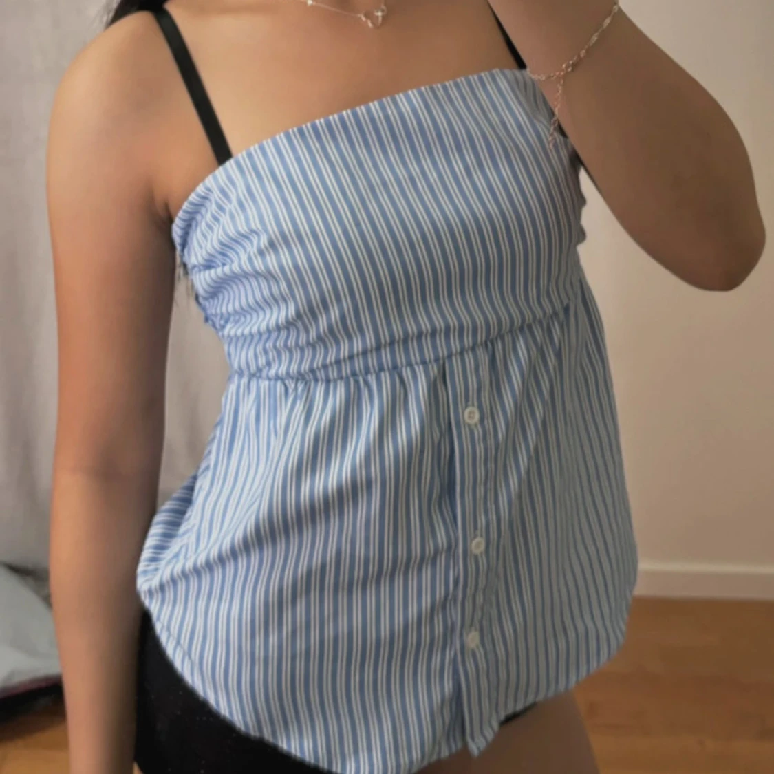 Blå- och vitrandig tubtopp