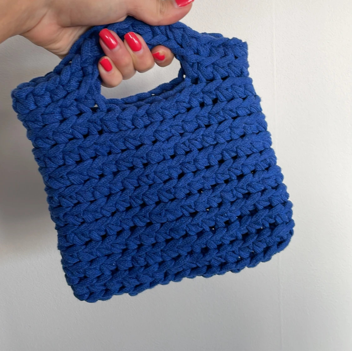 Virkad väska - Cobalt Blue