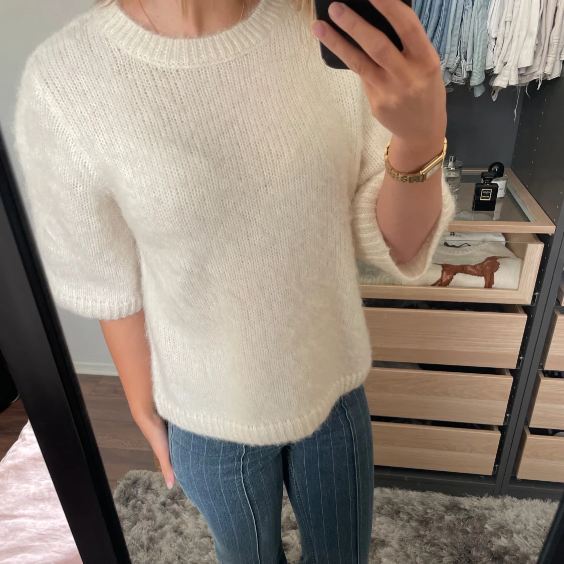 Vit stickad tröja från Dobber - 90