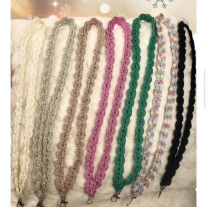 Virkade nyckelband (styckpris) - Handgjort virkat nyckelband i olika färger (kan fås enfärgat eller mönstrat)🌸100% merceriserad bomull 🥰