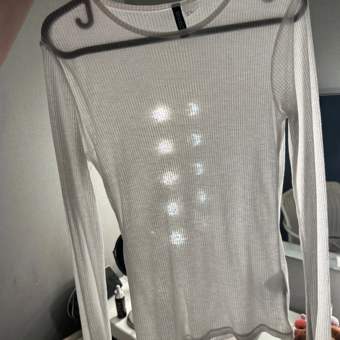 Vit/Genomskinlig långärmad tröja  - 90