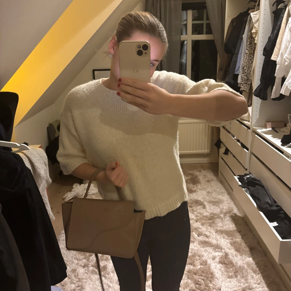 Vit stickad tröja från Stories