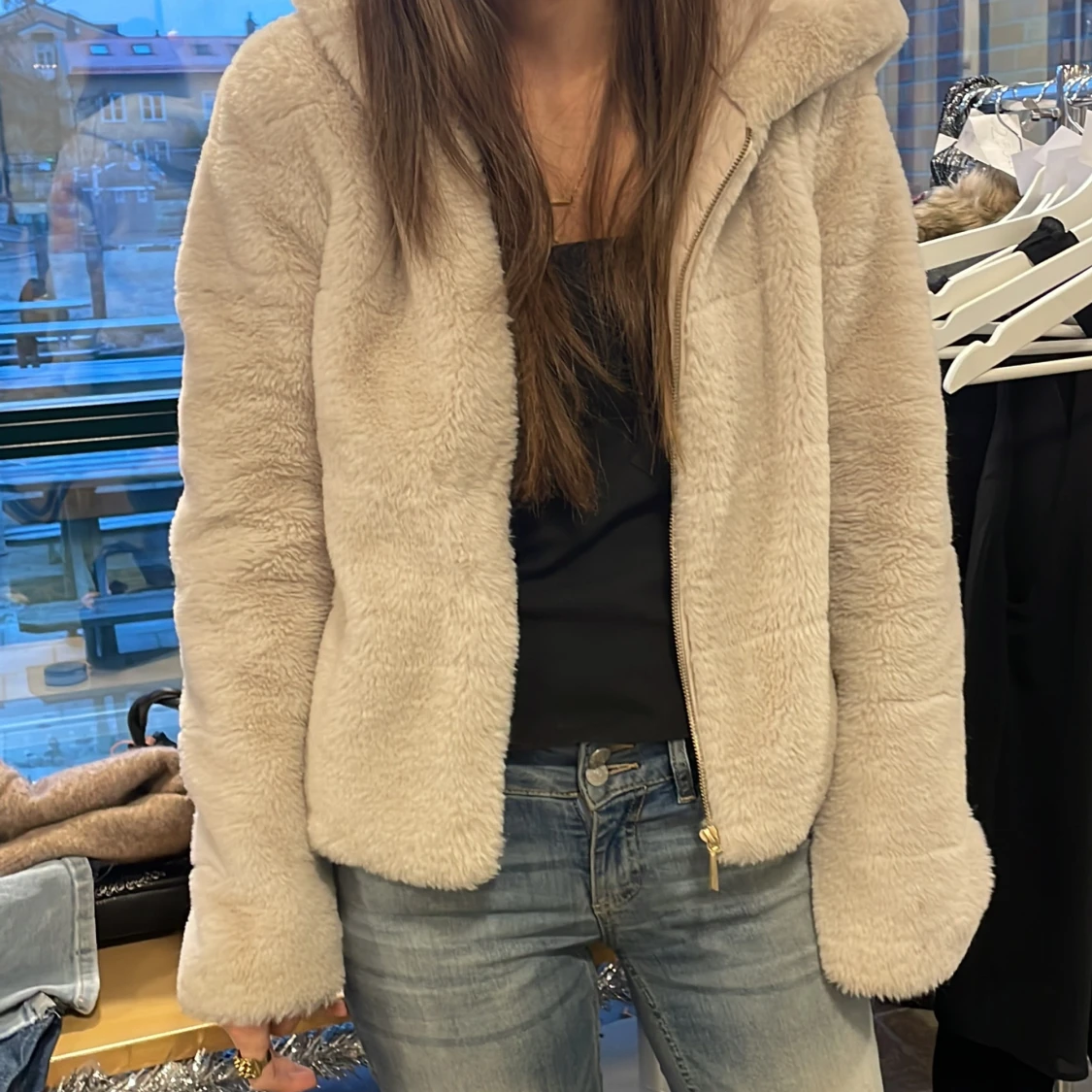 Beige teddyjacka från ONLY - 90