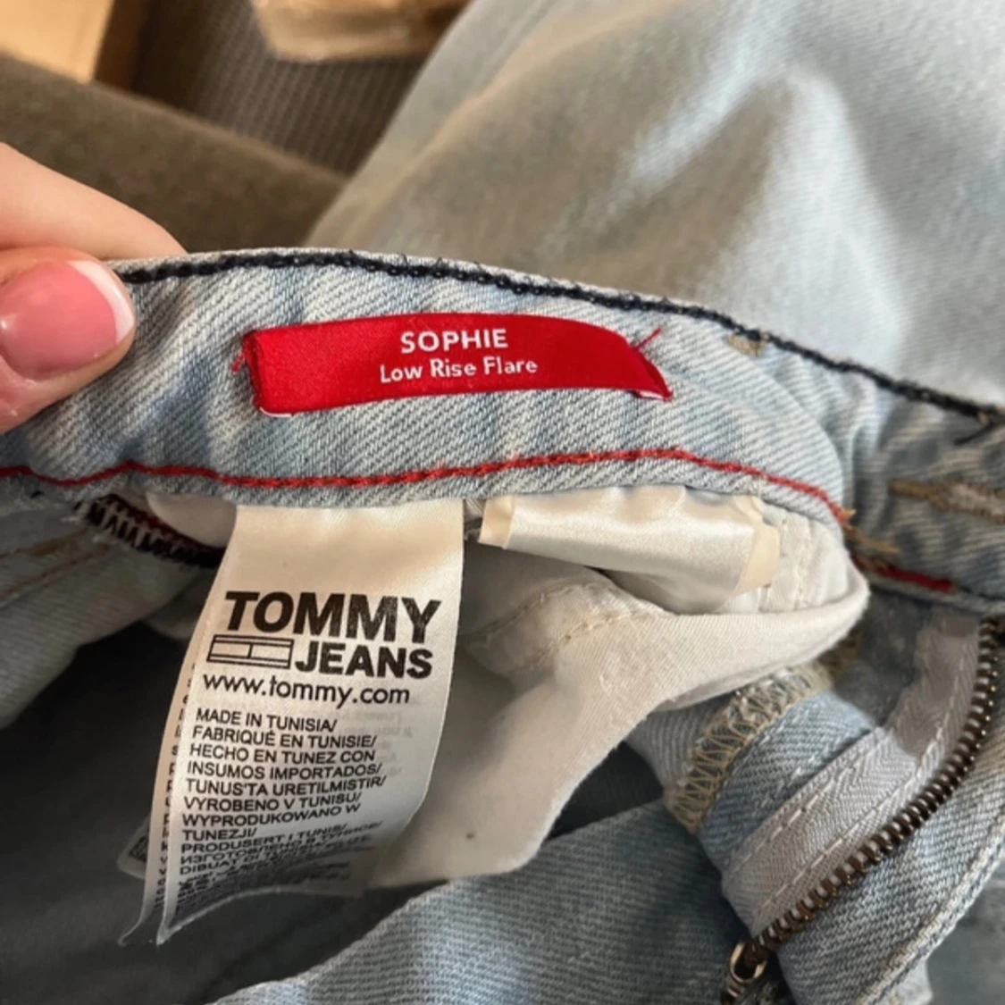 Lågmidjade ljusblå jeans  - 92