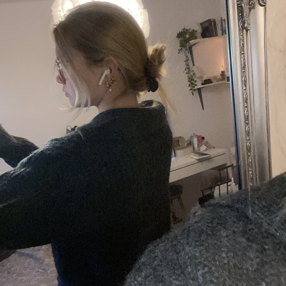 Mörkgrå stickad tröja - 90