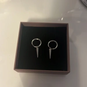 Silverörhängen med spetsdetalj från Edblad - Snygga silverörhängen från Edblad med en unik spetsdetalj. Perfekta för att ge en edgy touch till din stil. Kommer i originalförpackning. Säljer pgr av att jag ska byta till guld! Endast testade!