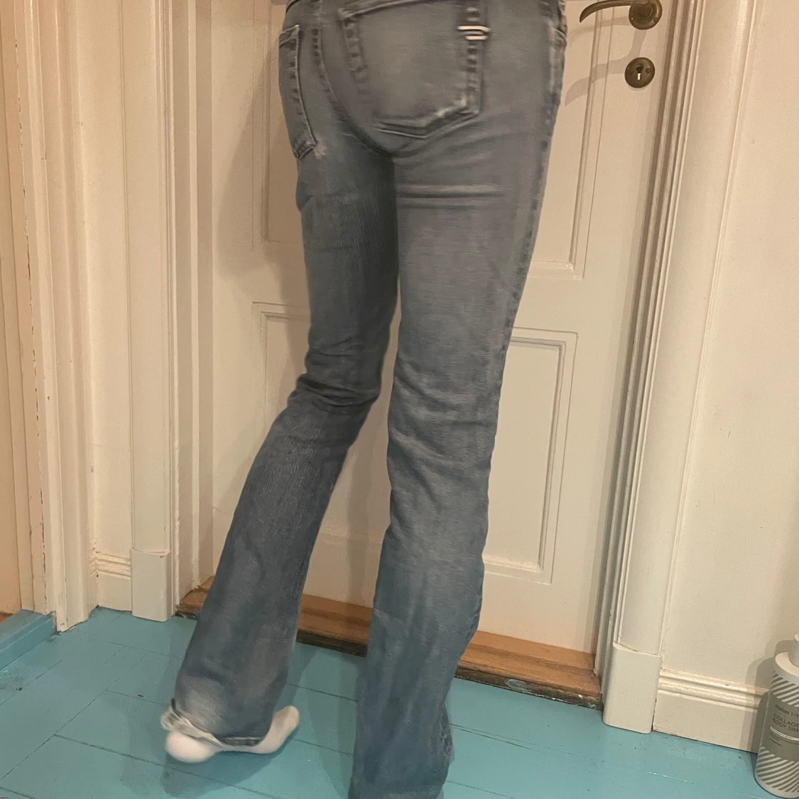Blå bootcut jeans - 91