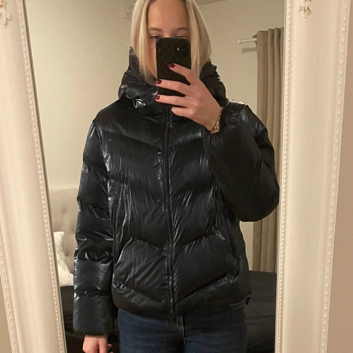 Blå pufferjacka - 90