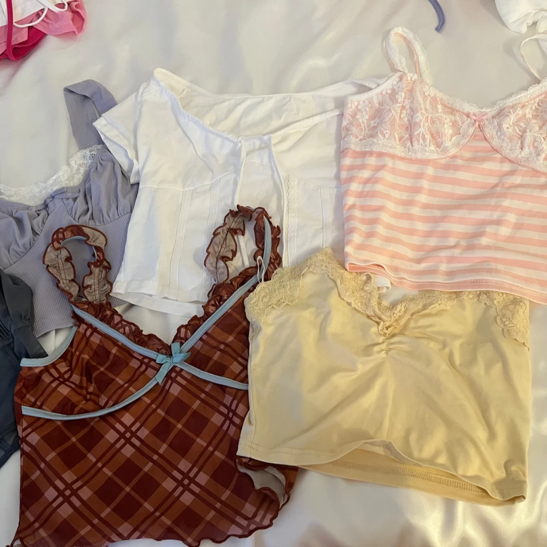 Linnen toppar coquette 