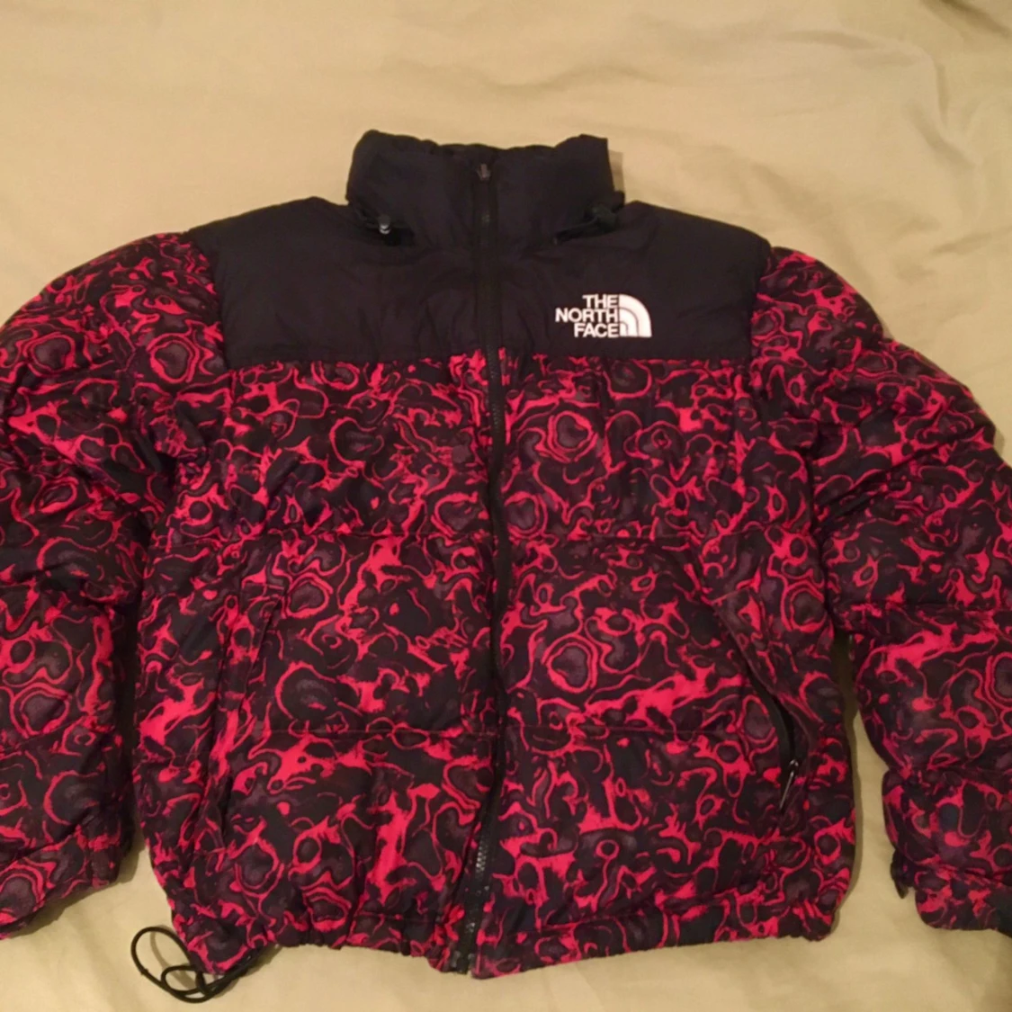 North Face 1996 Retro Nuptse Jacket Rose Red '94 Rage Print - 3