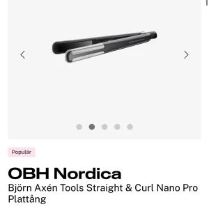 OBH nordica plattång  - OBH nordica X Björn axen tools straight & curl nano pro plattång helt ny endast tesdad en gång o allt medföljer, nypris är 599kr