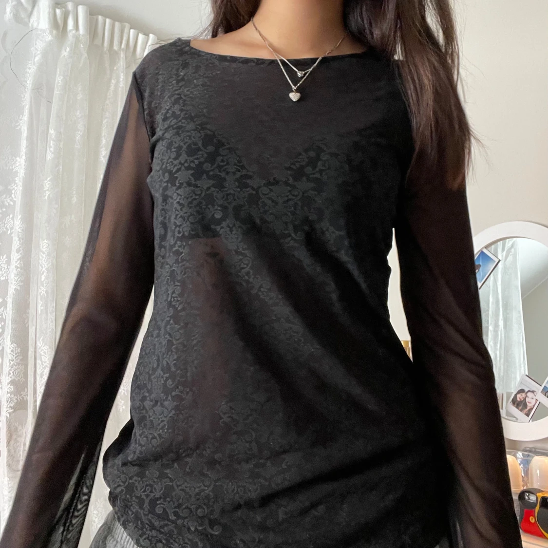 Långärmad mesh topp! - 90